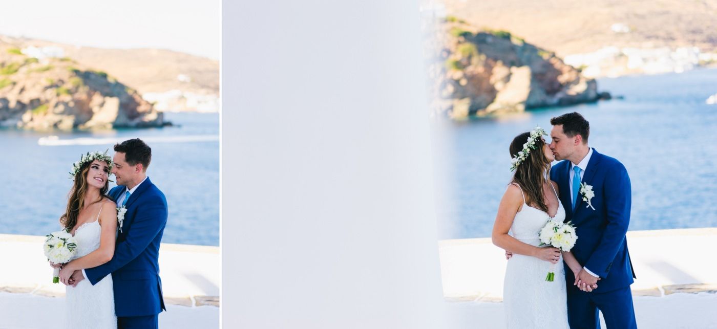 bride and groom portraits at sifnos wedding
