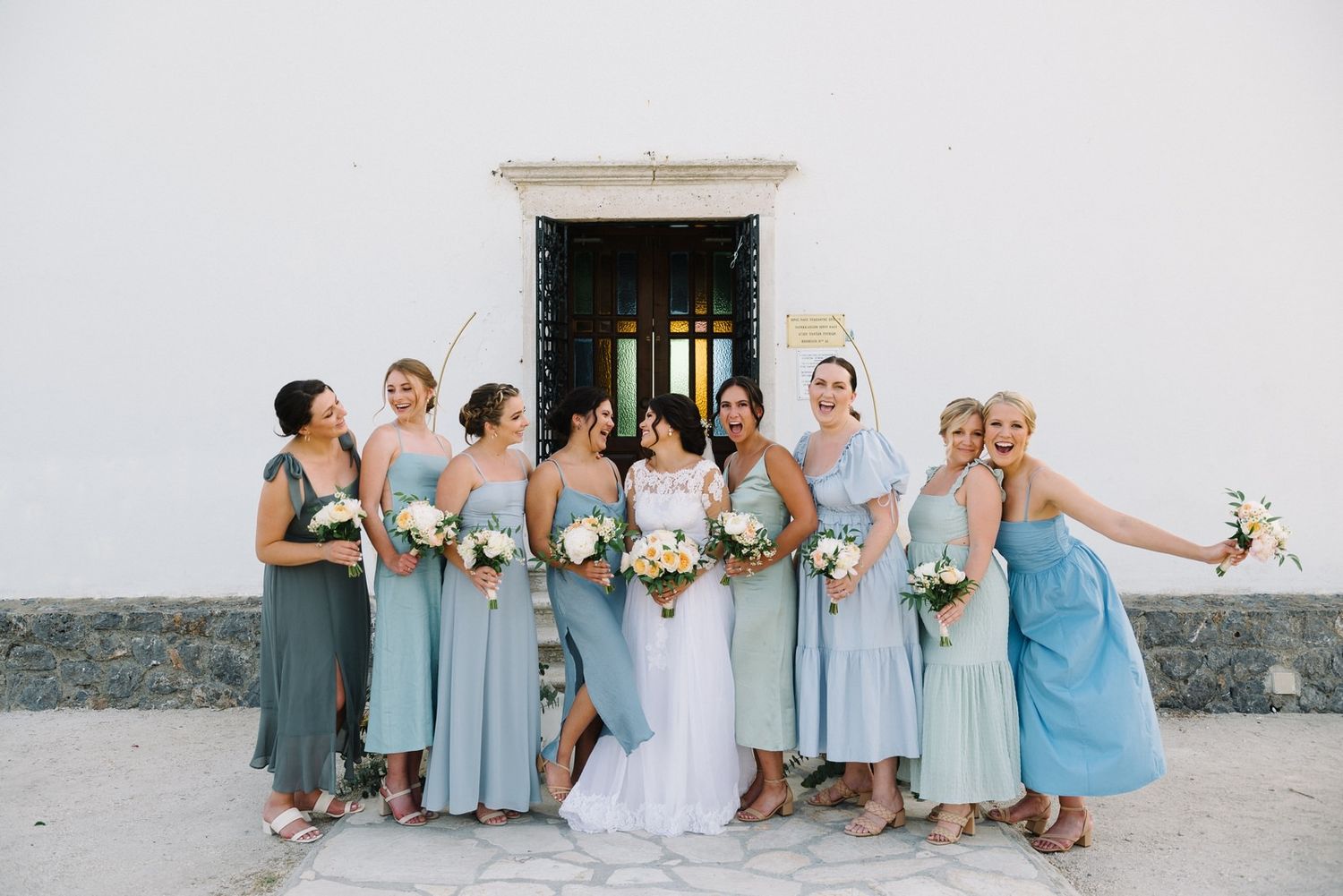 wedding at corfu bridesmates