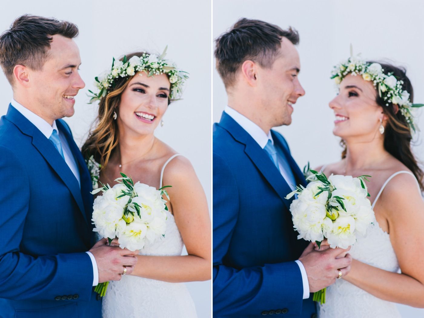 bride and groom portraits at sifnos wedding