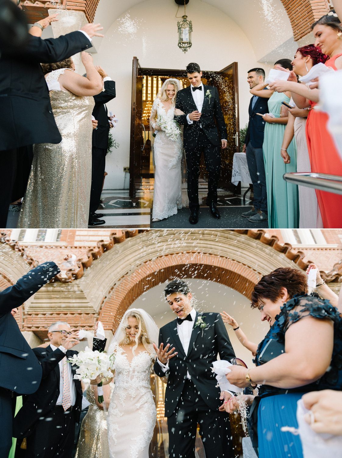 greek wedding rice throwing