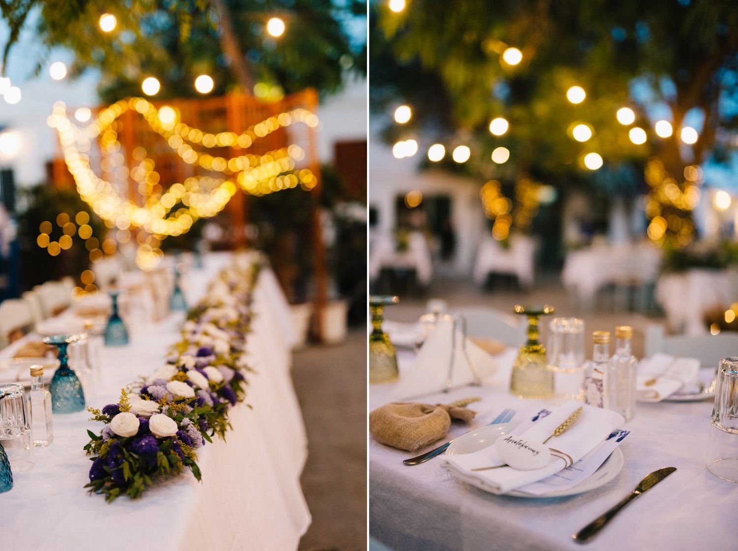 wedding decoration in traditional square at sifnos