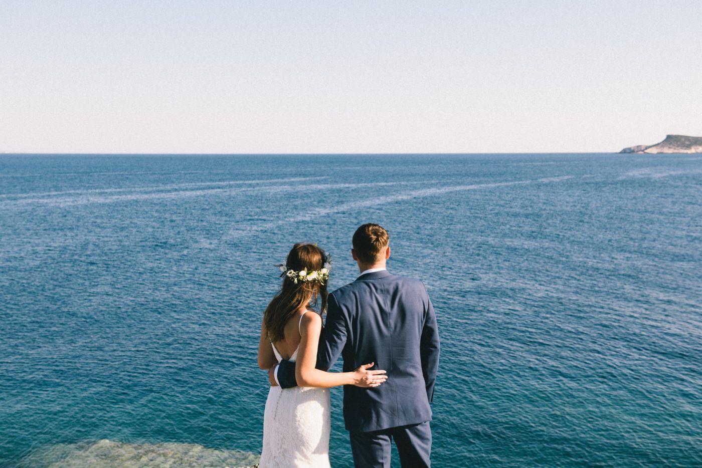 bride and groom portraits at sifnos wedding