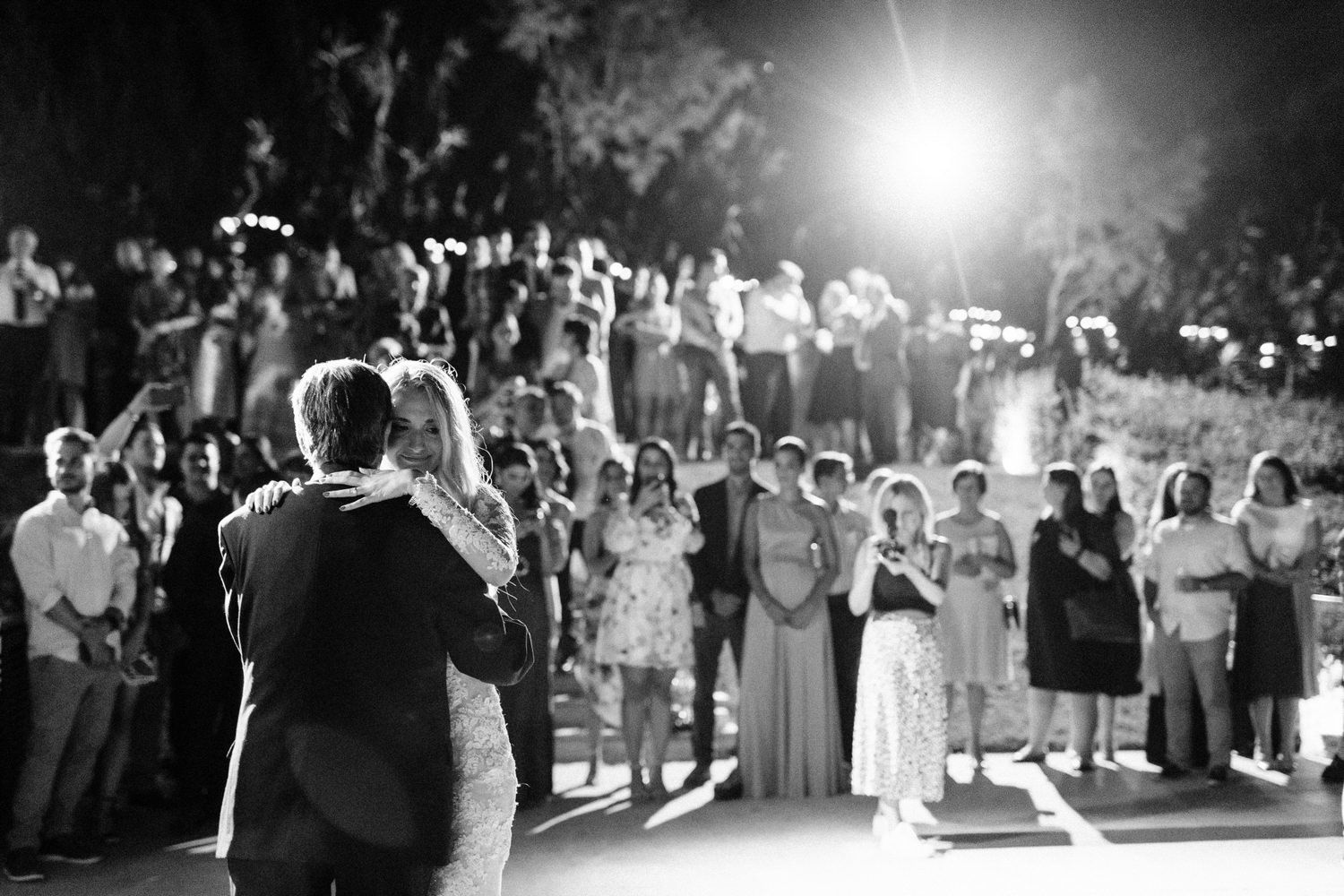 couple's first dance with her father in athens riviera