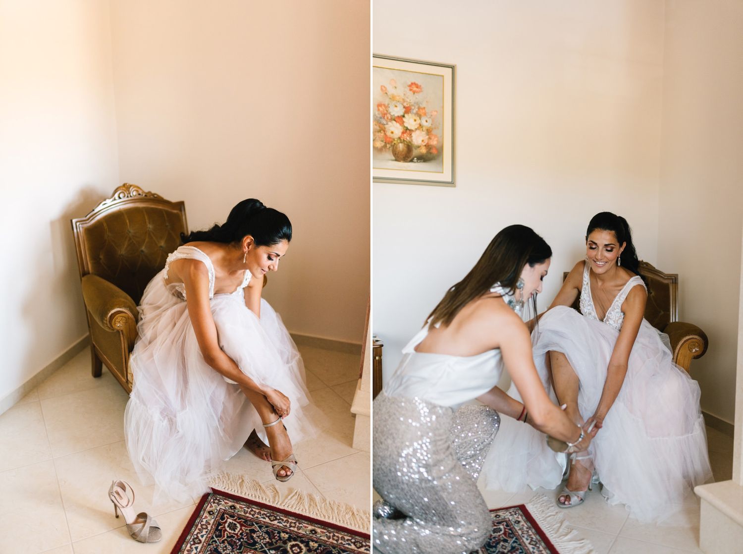 koumpara is wearing the wedding shoes