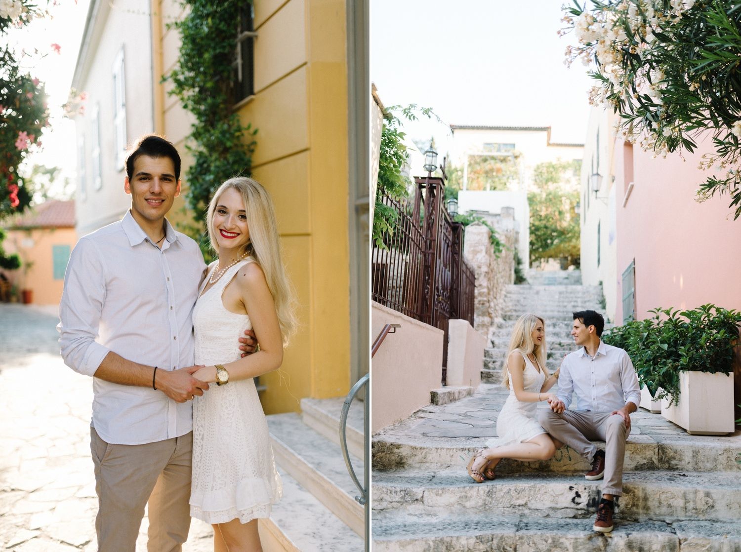 engagement shoot in anafiotika and monastiraki in athens