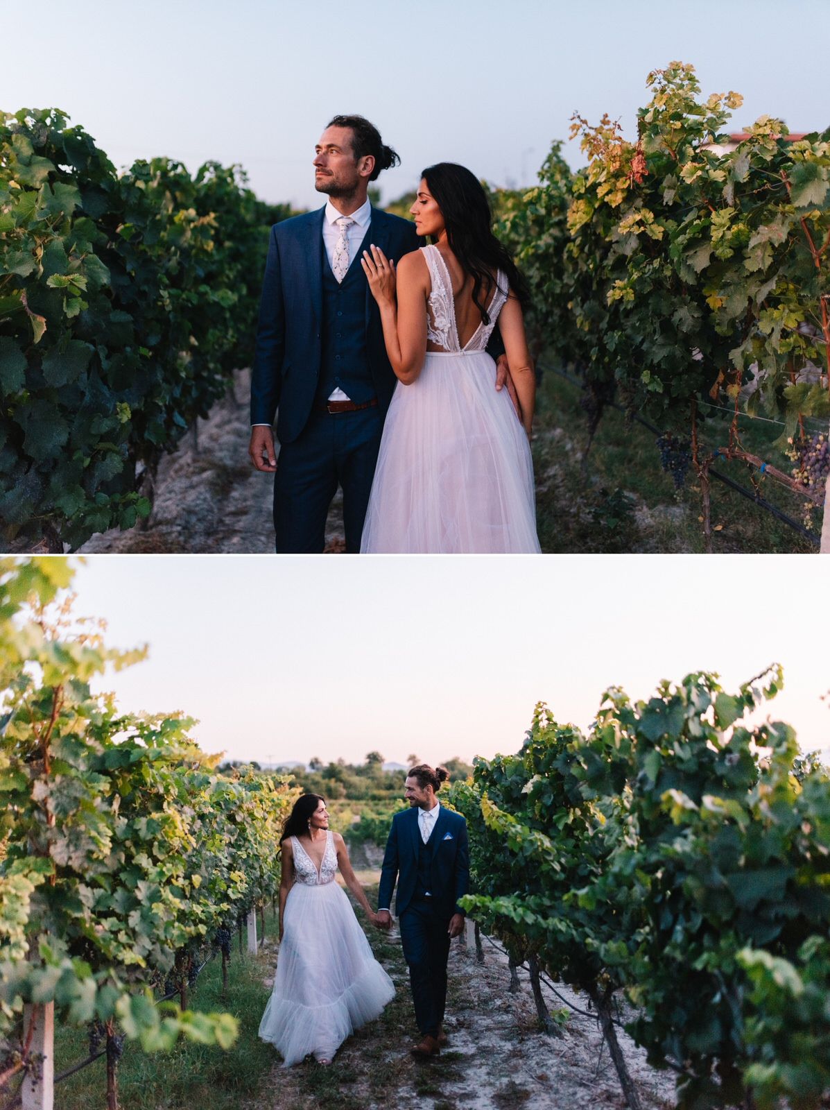 groom and bride portraits in kamkoutis winery at velventos kozani
