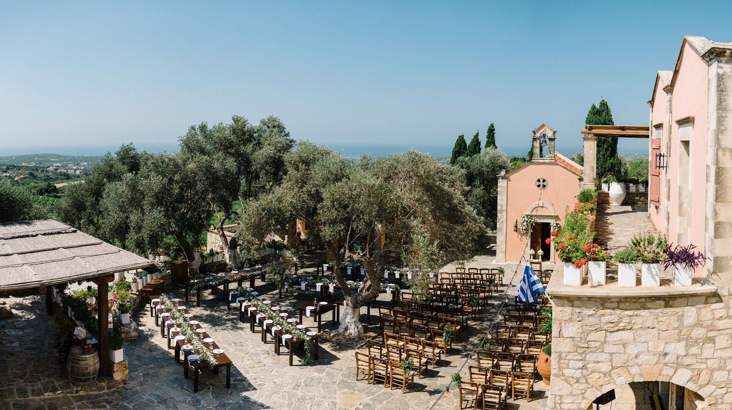 panoramic view agreco farms in crete greece