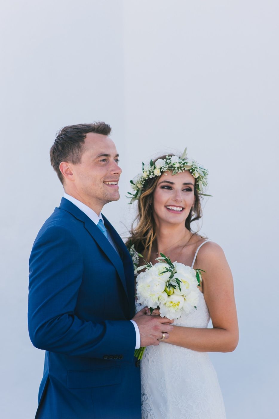 bride and groom portraits at sifnos wedding