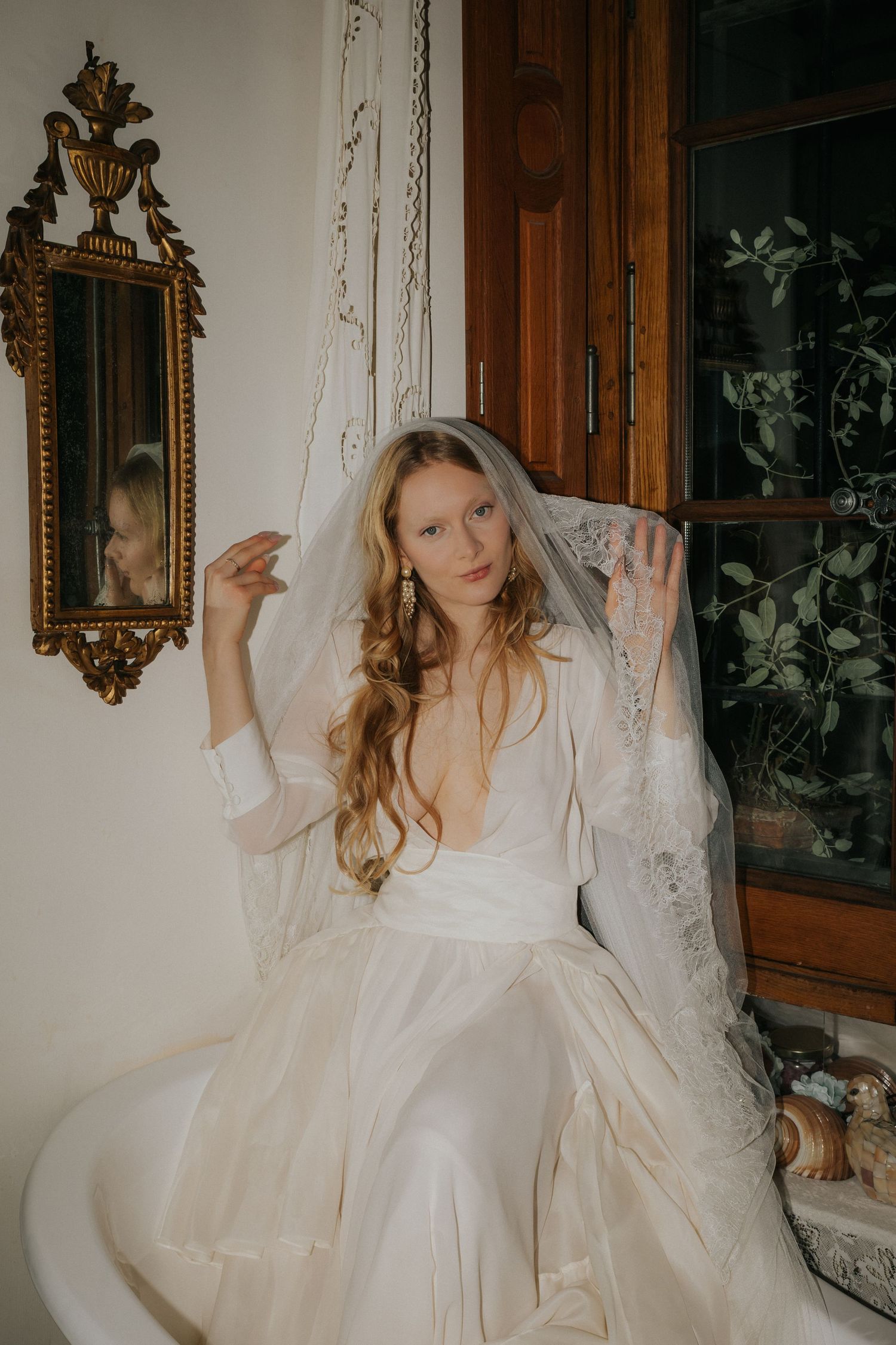 Romantic couple portrait in Paris during a moody November evening destination wedding shoot