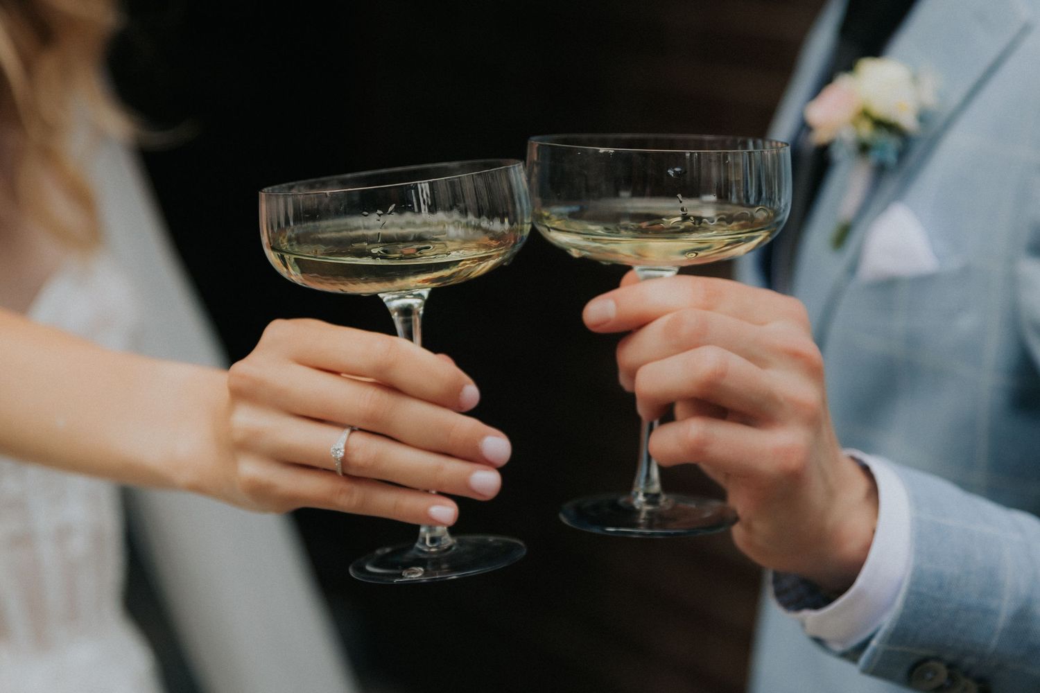 Romantic couple portrait during an intimate manor elopement in the European countryside