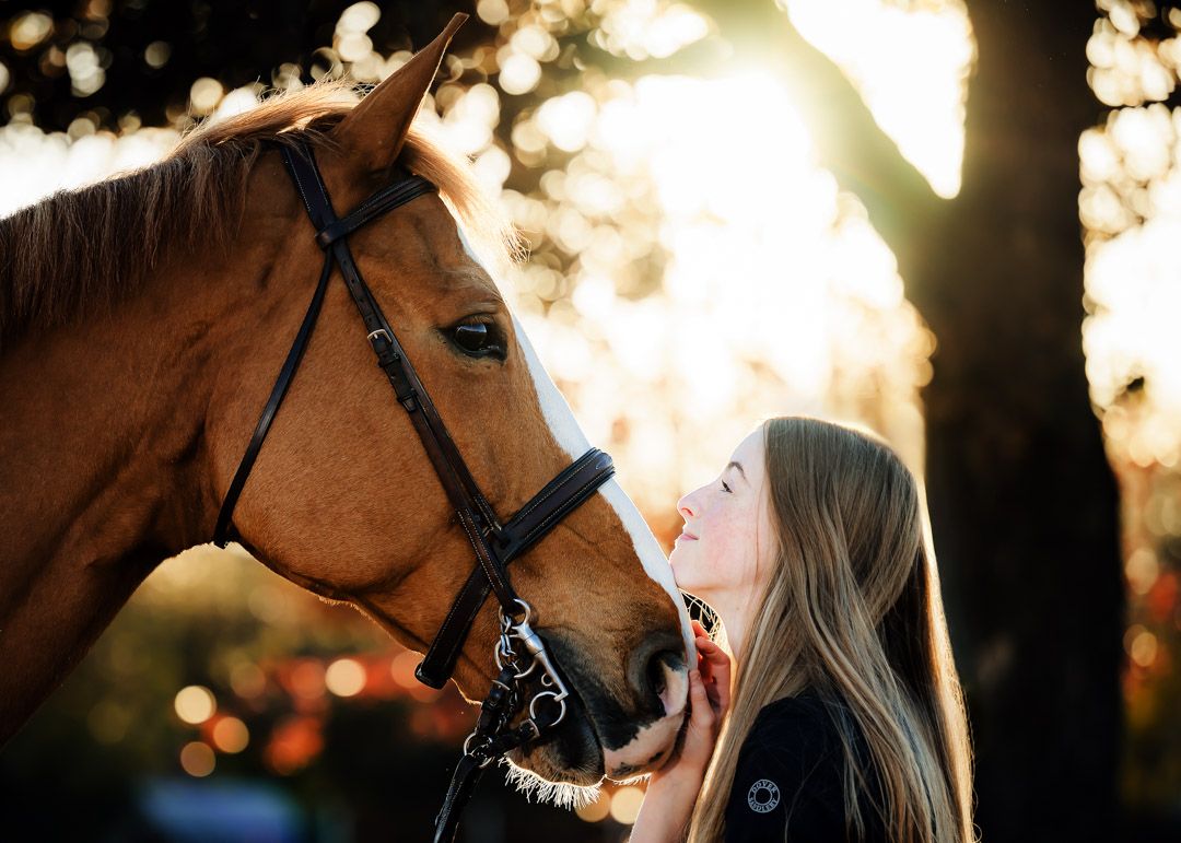 Equestrian show coverage for riders and barns — luxury sport horse photographer showing deep bond between horse and rider.