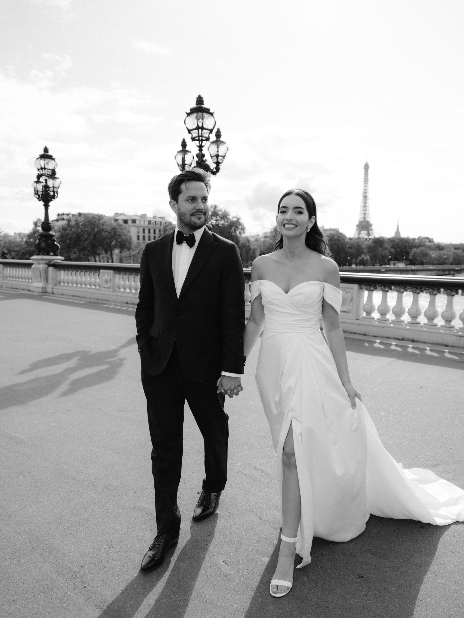 Couple portrait before the wedding ceremony at Maison des Polytechniciens in Paris, timeless wedding photography