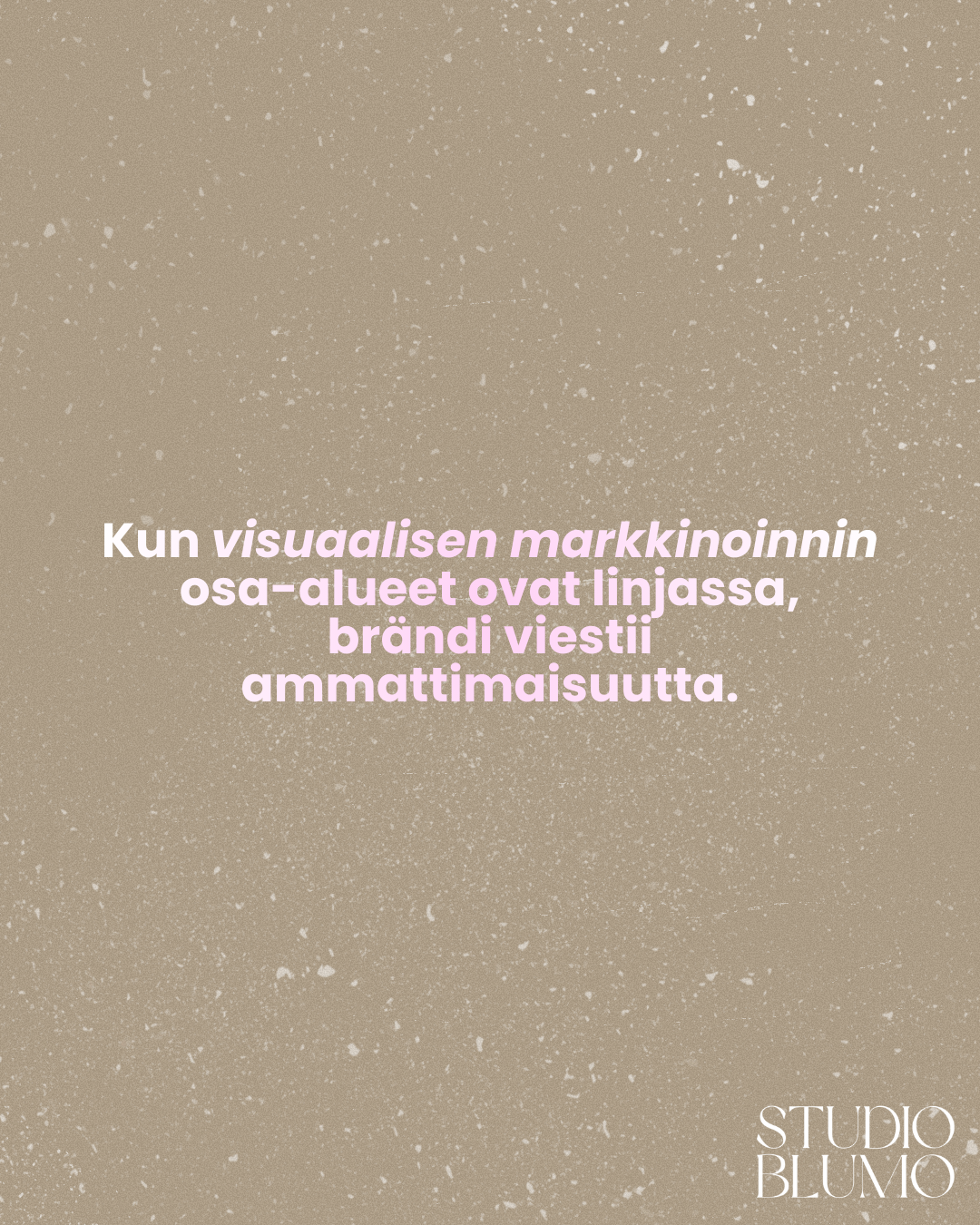 Minimalist beige design layout with light text and Studio Puisto branding in the corner.