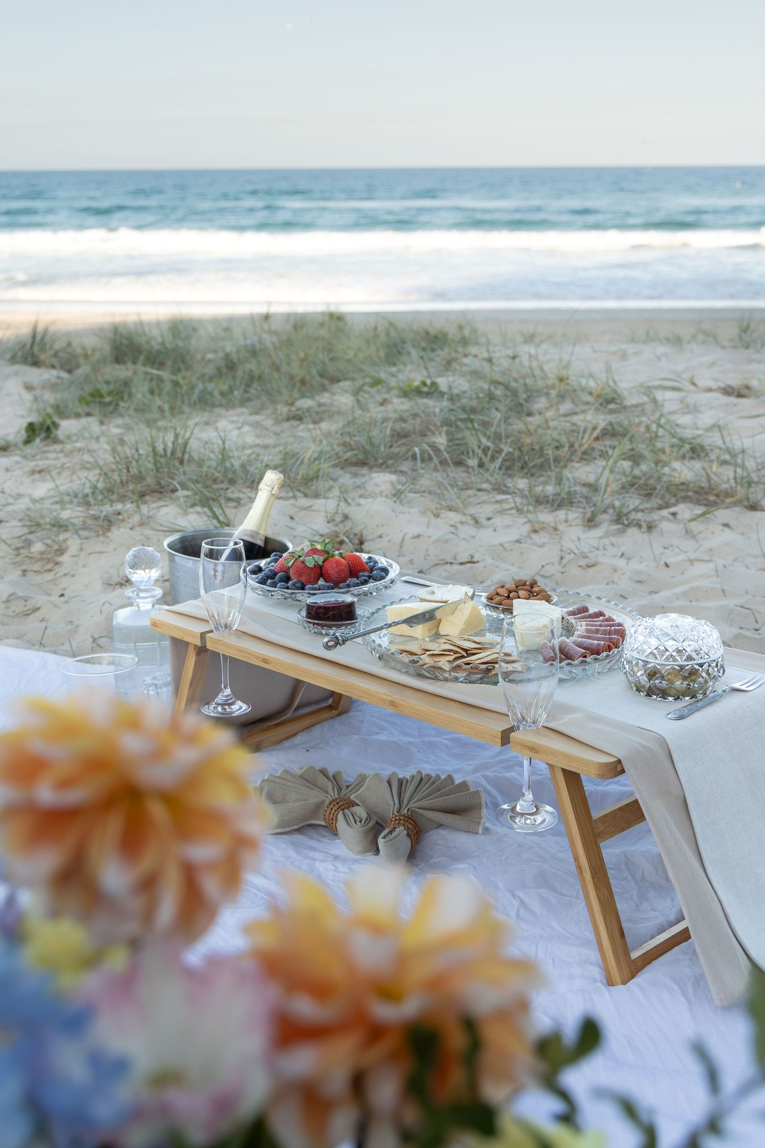 Luxury Beach Picnic, Gold Coast Proposal Photographer, Portrait Photographer