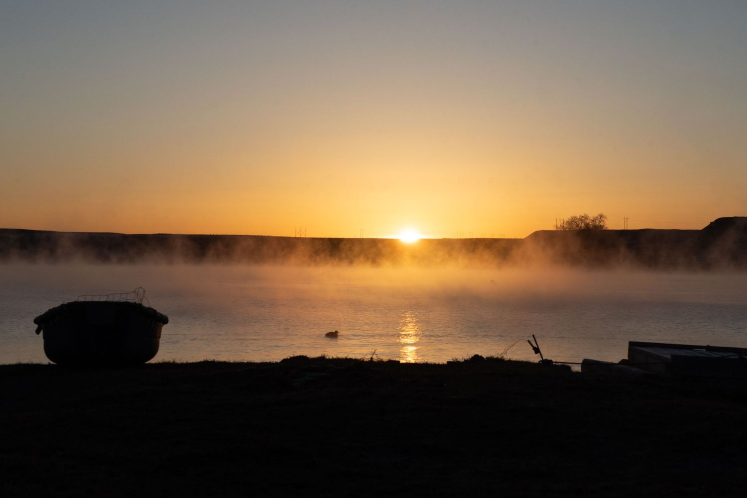 Sunrise over C.J. Strike Reservoir during the Crappie Classic at Black Sands Resort in Idaho