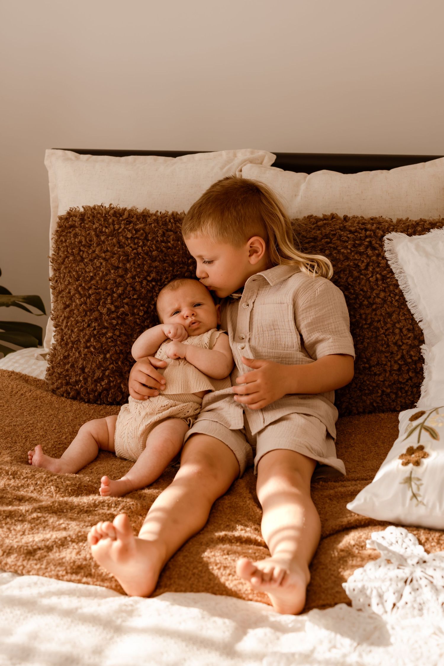 Cosy and warm newborn and milestone photography studio in Jervis Bay, capturing timeless, natural portraits of your growing family.