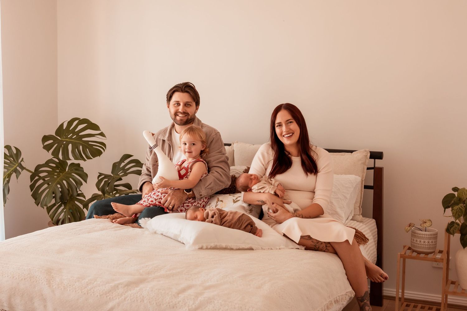 Cosy and warm newborn and milestone photography studio in Jervis Bay, capturing timeless, natural portraits of your growing family.