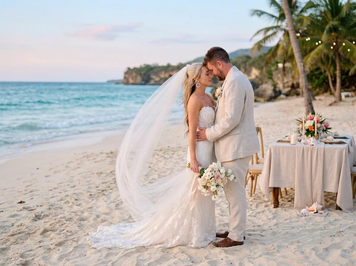 Beach elopement photography in Jamaica