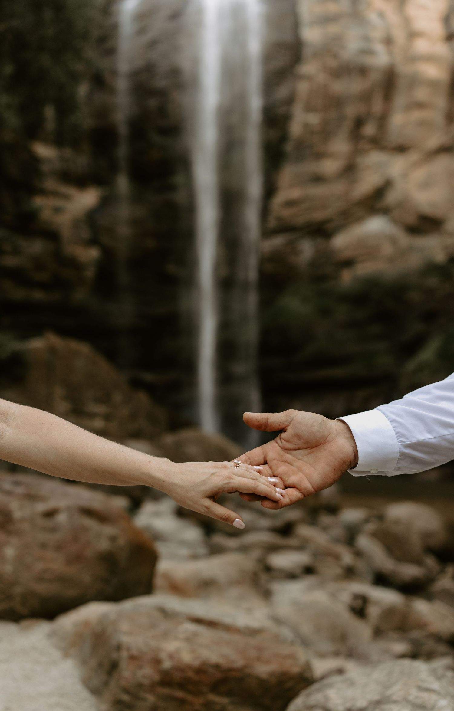 North Georgia elopement portraits at Toccoa Falls captured by destination photographer Haley Madison.