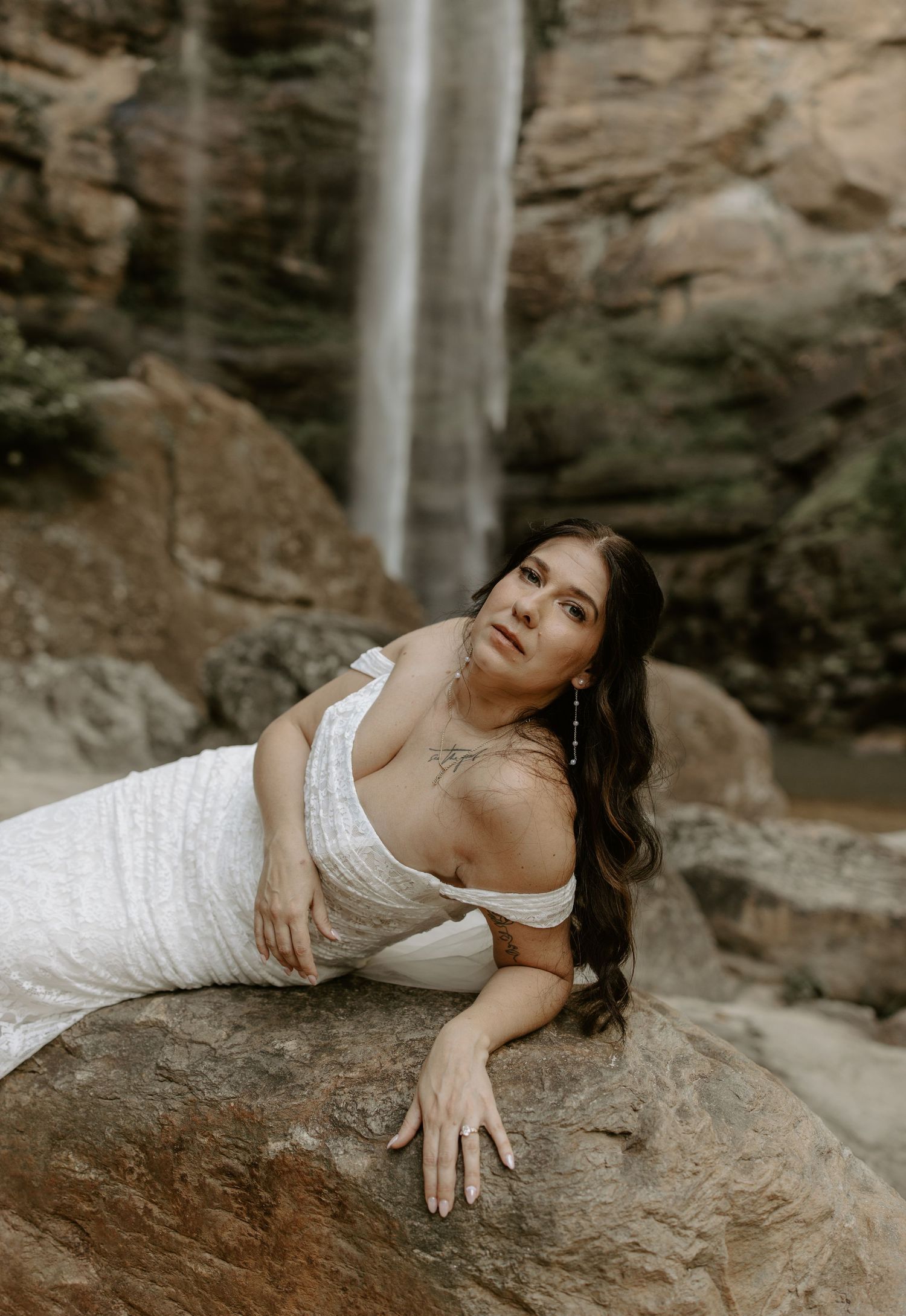 North Georgia elopement portraits at Toccoa Falls captured by destination photographer Haley Madison.