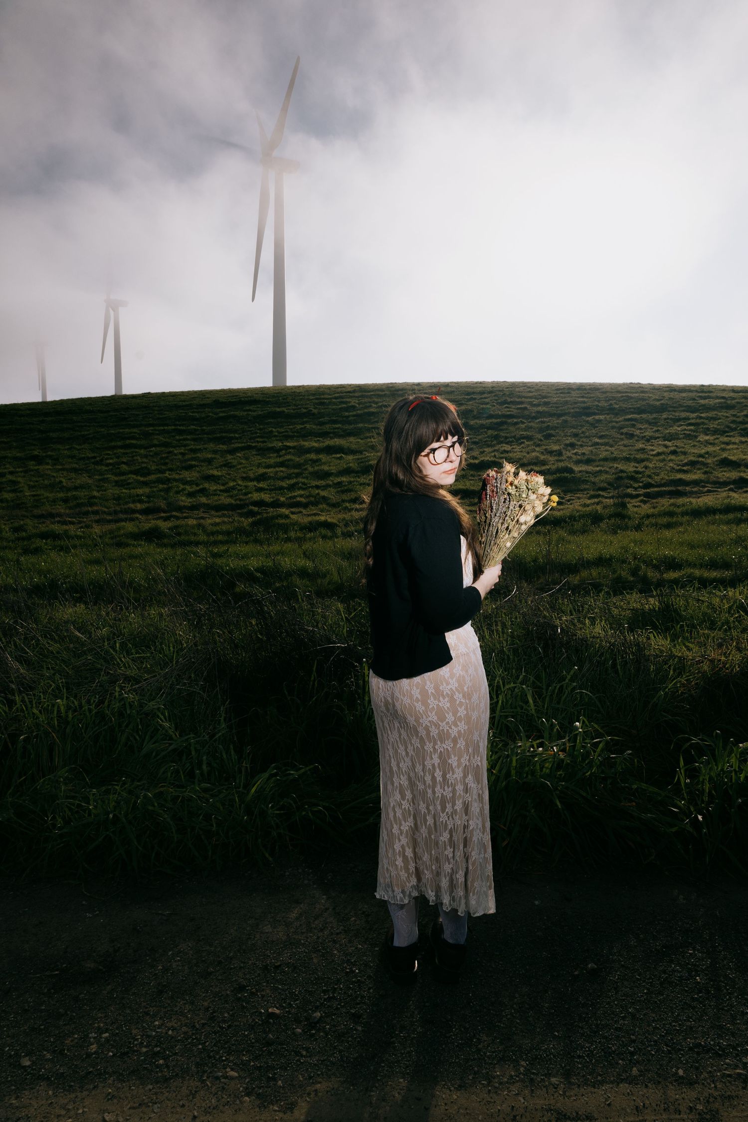 Woman holding flowers