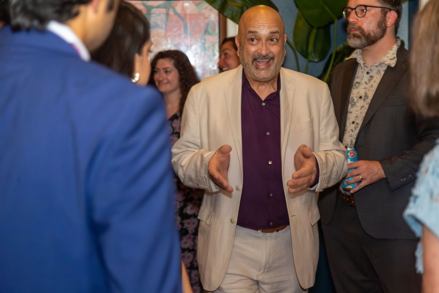 Guest raising during a lively celebration.