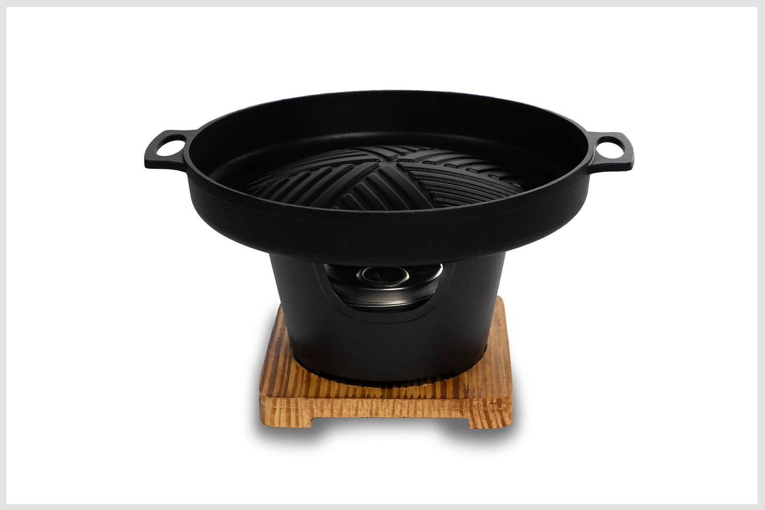 Studio product image of a compact grill for outdoor cooking.