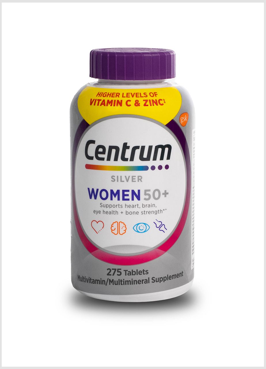 Studio product photo of women’s vitamin pills with clear labeling.