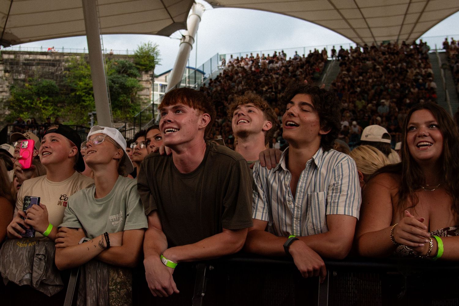 Candid photograph of audience during a performance at Jacob's Pavilion