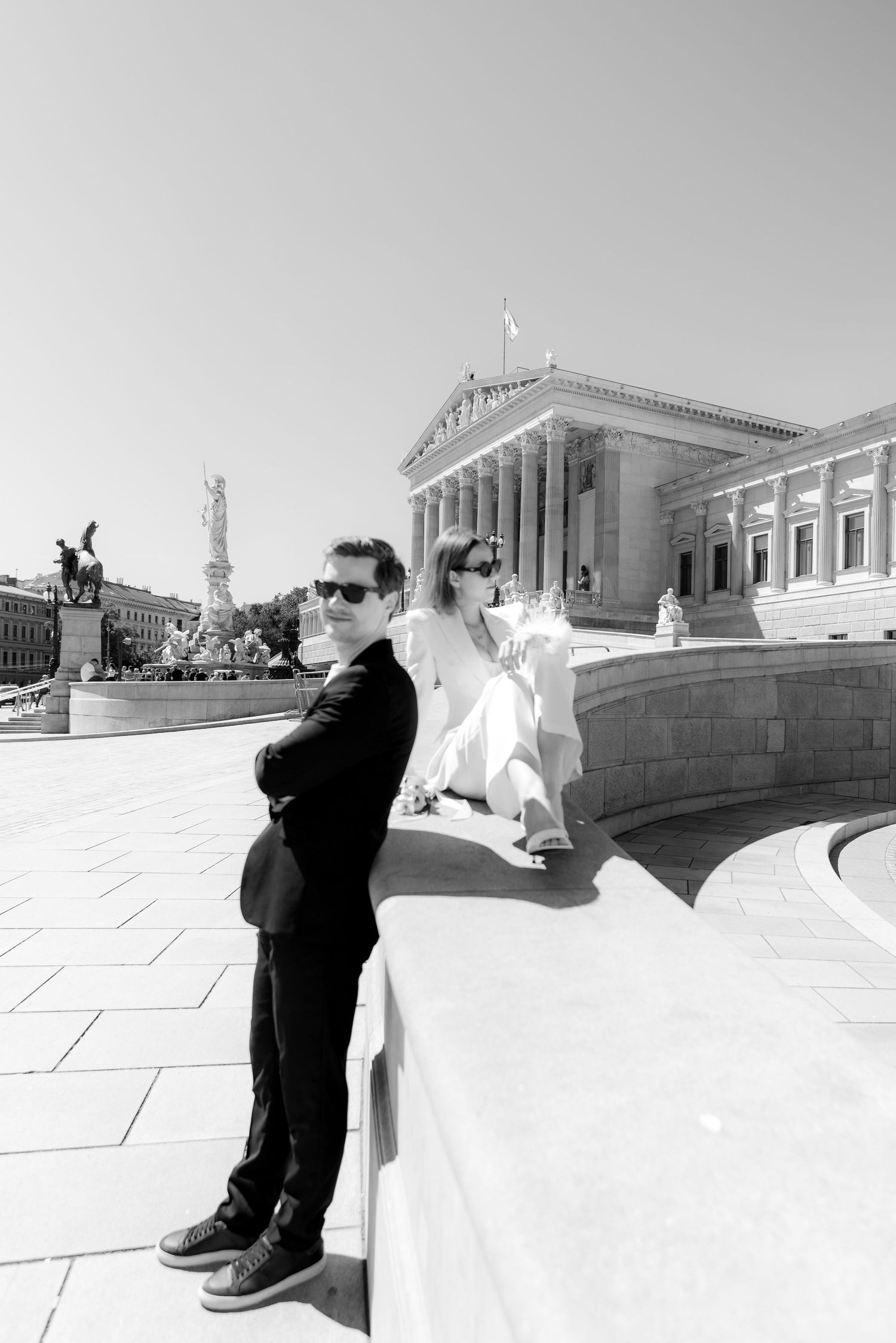 Luxury couple portraits in Vienna with natural emotional connection