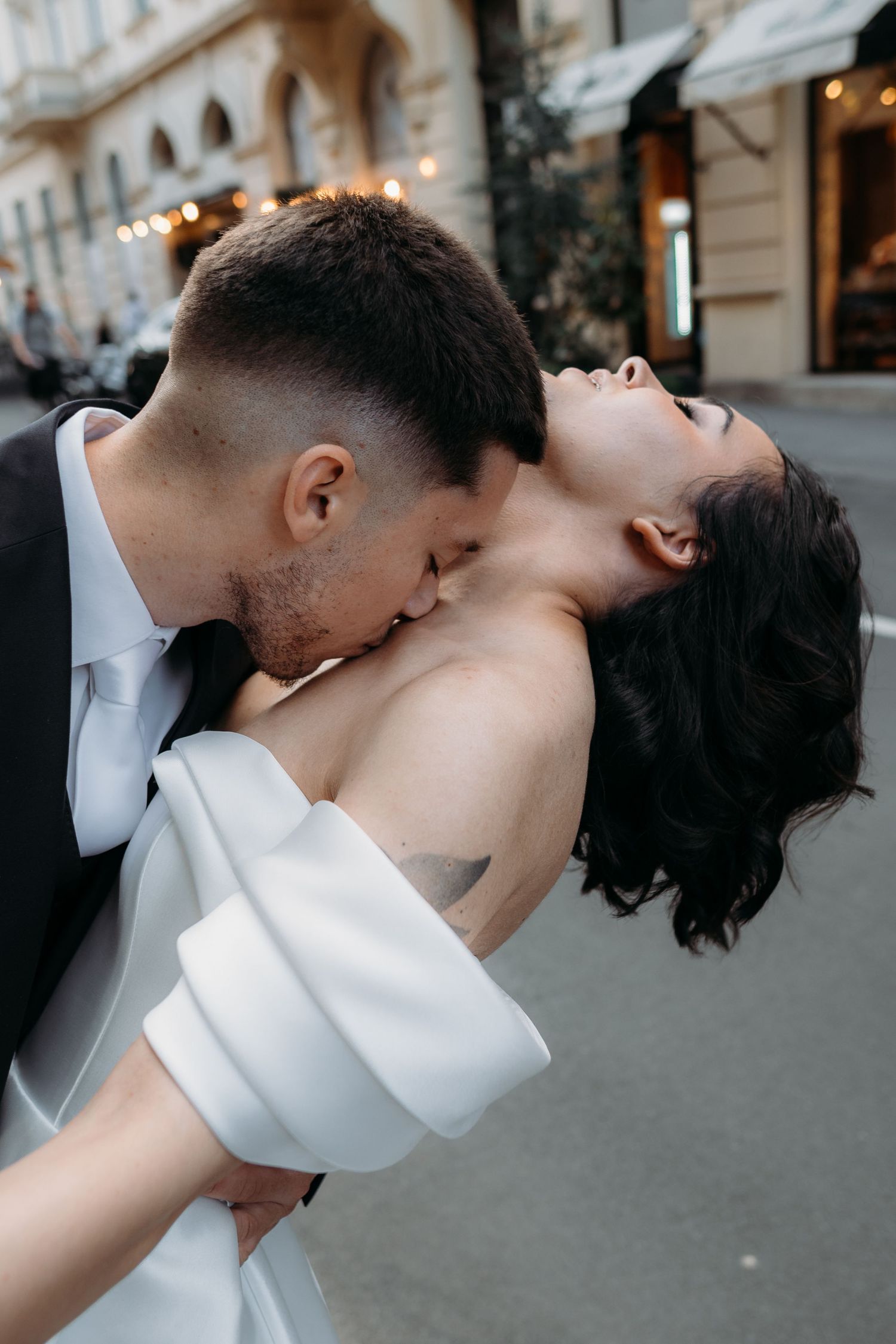 Romantic couple portraits during a luxury Zagreb wedding celebration