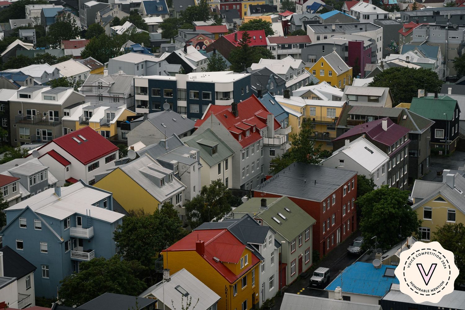 View of Reykjavik, Iceland from Hallgrímskirkja. Honorable mention, Voice competition 2024. Tracey Richvalsky.