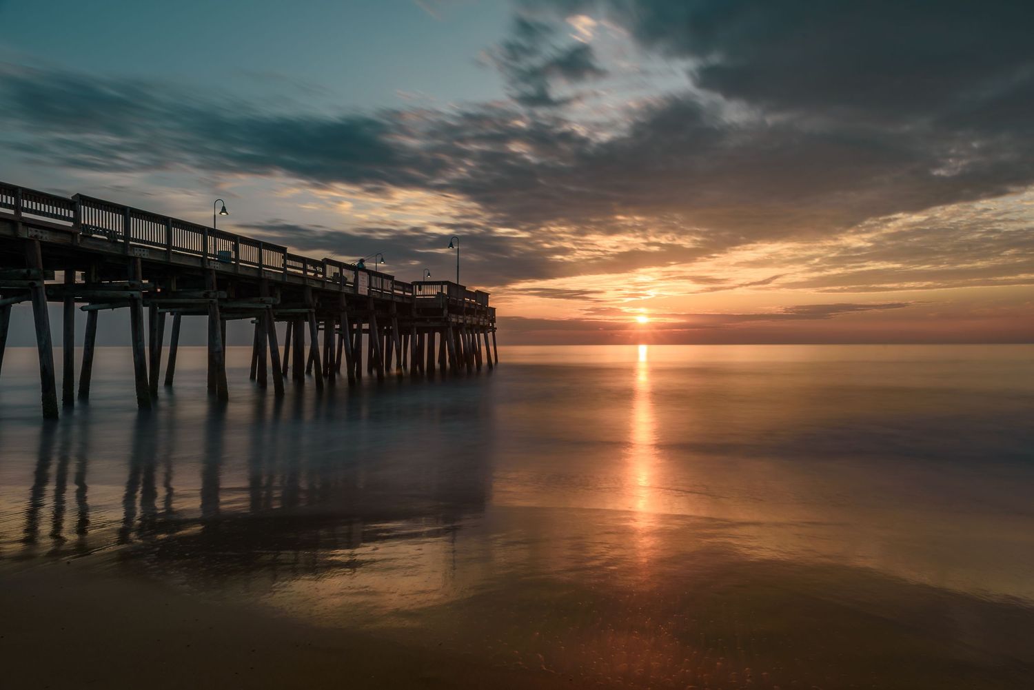Landscape: pier at sunrise Virginia Beach, Virginia. Tracey Richvalsky, Rhythm In Light Photography