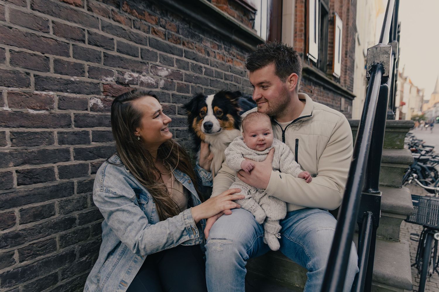 Kampen cityshoot Overijssel met hond en baby