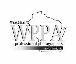 Logo of the Wisconsin Professional Photographers Association with an outline of the state shape.