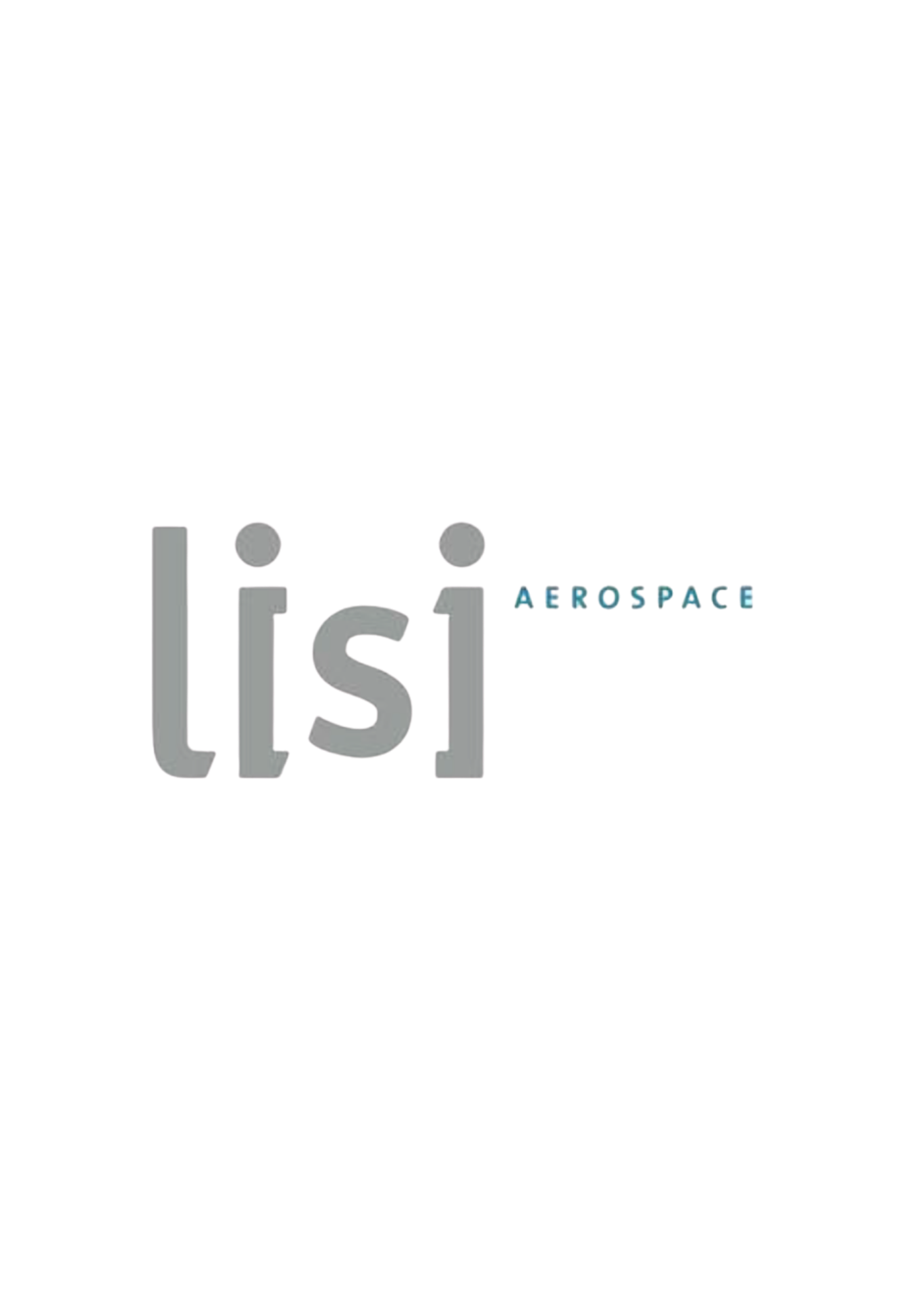 LISI Aerospace company logo featuring bold gray letters and teal accent text on white background.