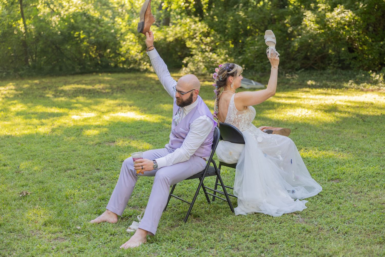 Bride and groom sharing joyful moments on their wedding day with timeless portraits, candid emotions, and elegant details.