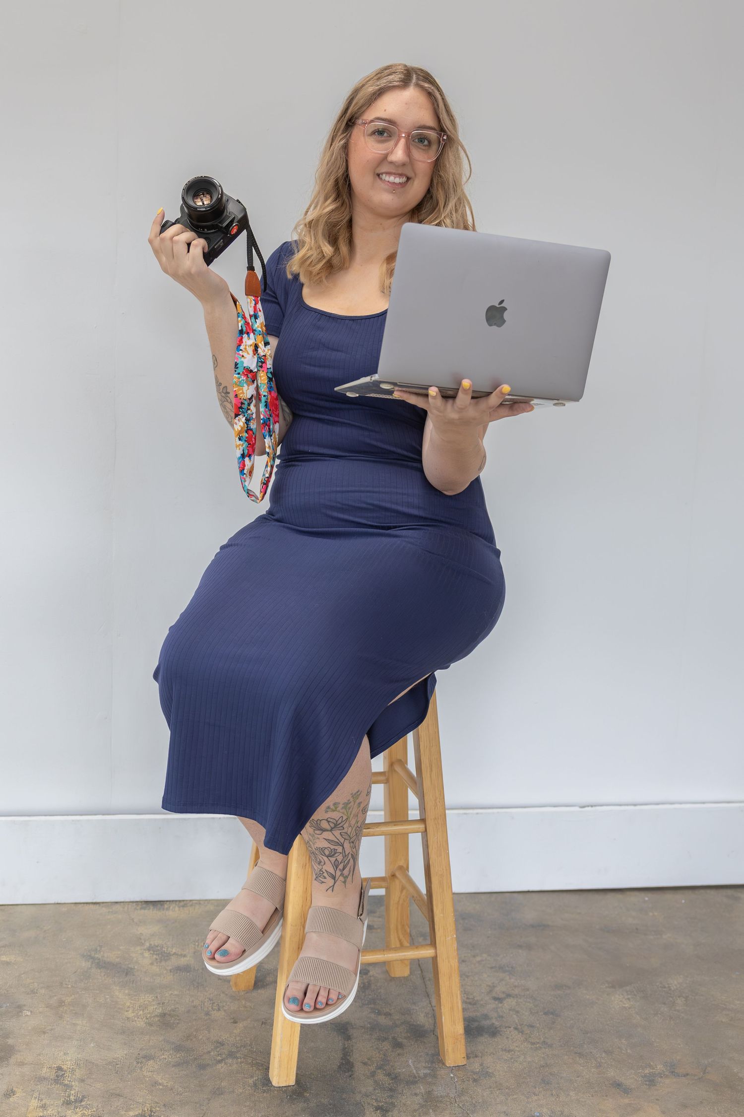 Professional branding session featuring a small business owner with lifestyle portraits, headshots, and authentic brand imagery.