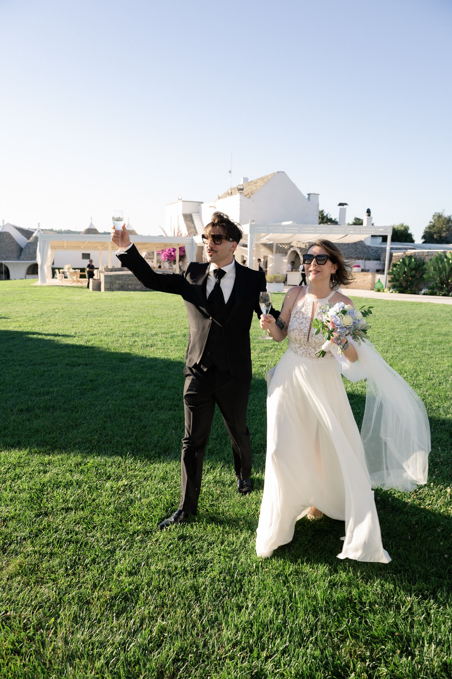 Destination wedding photography in Alberobello, Puglia, captured in digital with a clean and elegant visual style.