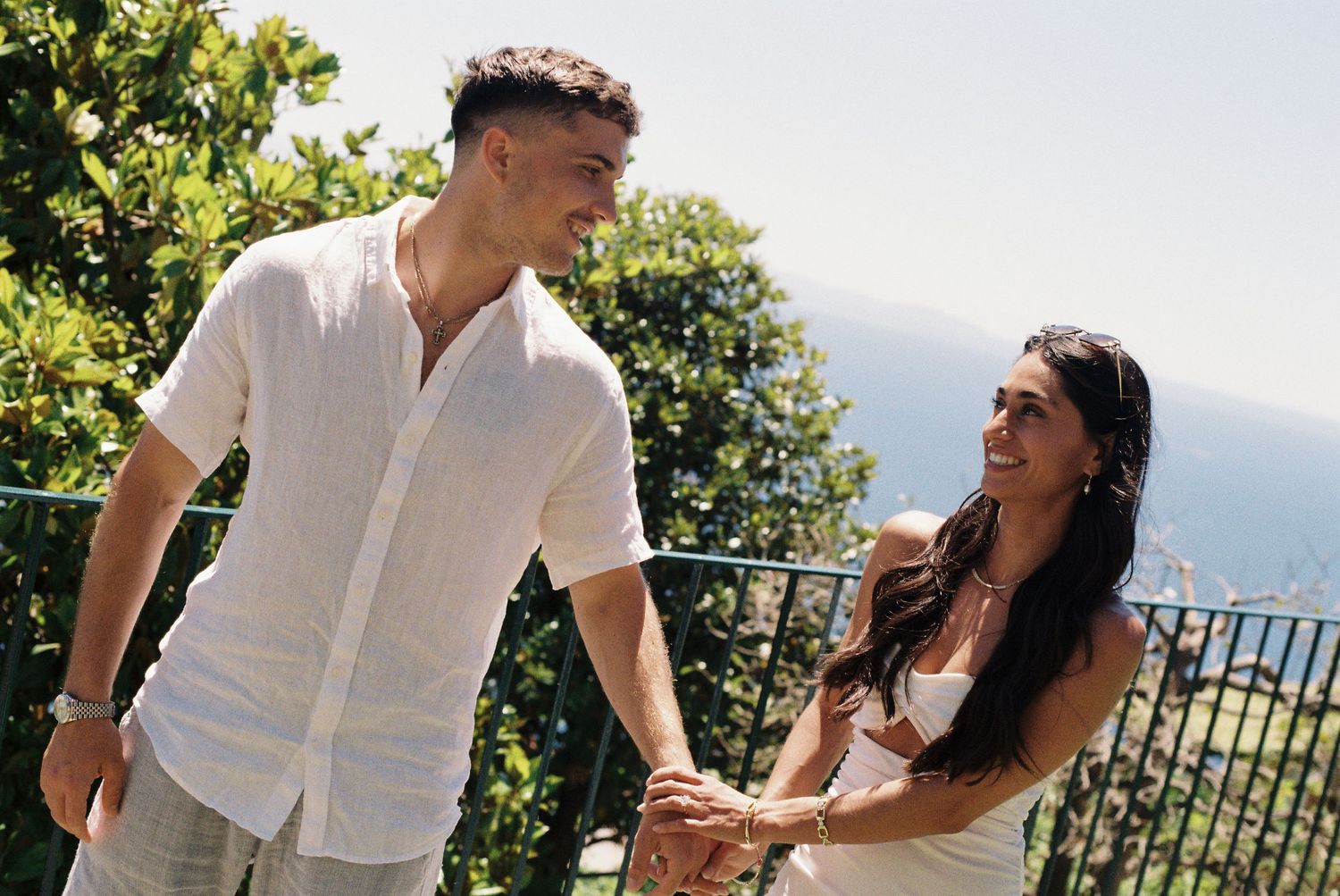 Intimate portrait after a surprise proposal in Ravello