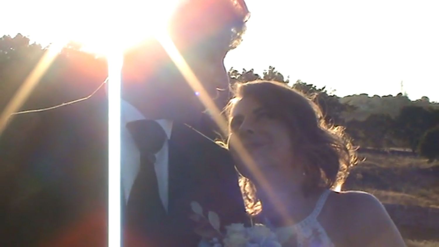 Couple captured on VHS during their wedding day with a raw and nostalgic analog feel.