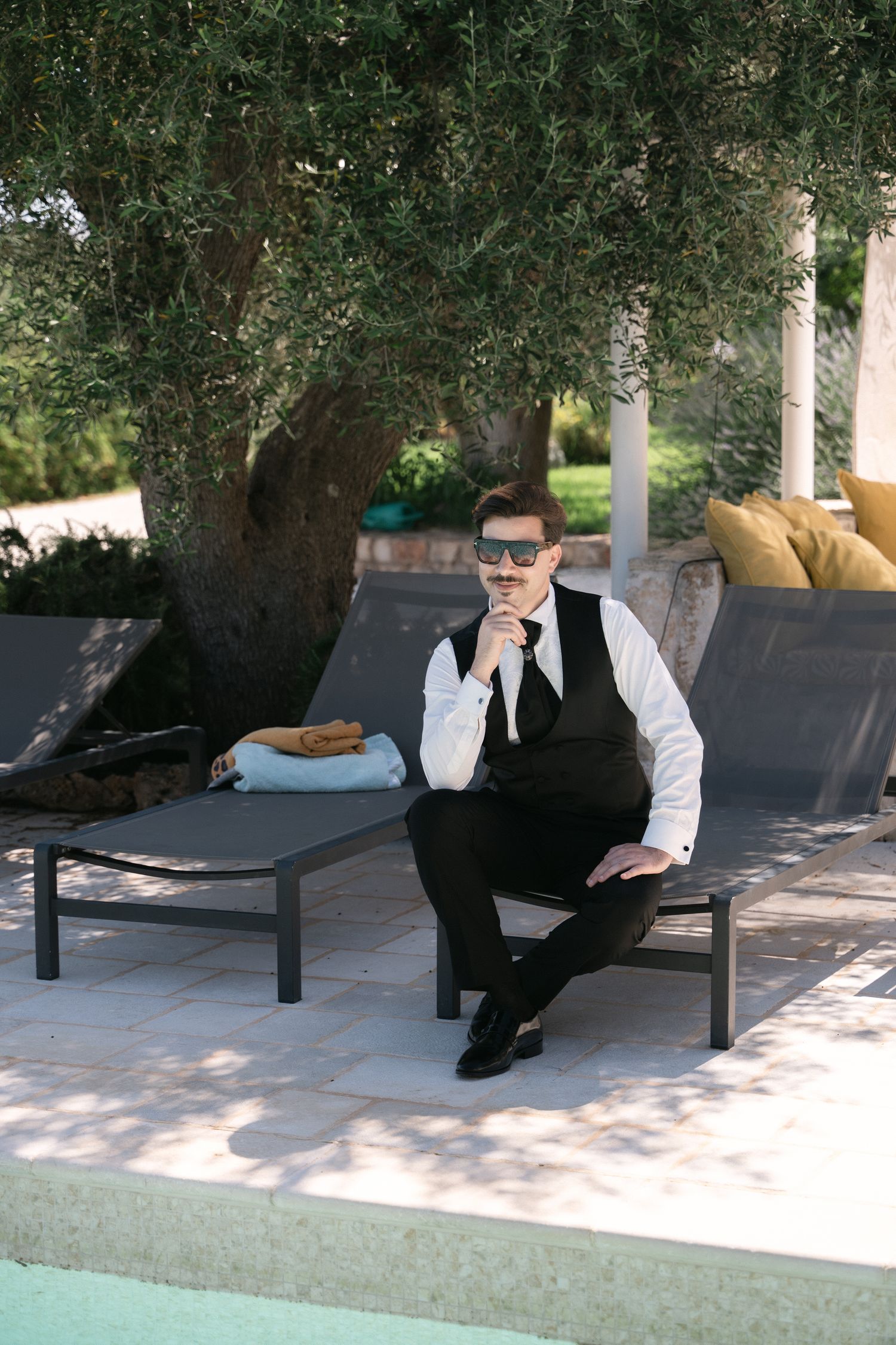 Destination wedding photography in Alberobello, Puglia, captured in digital with a clean and elegant visual style.