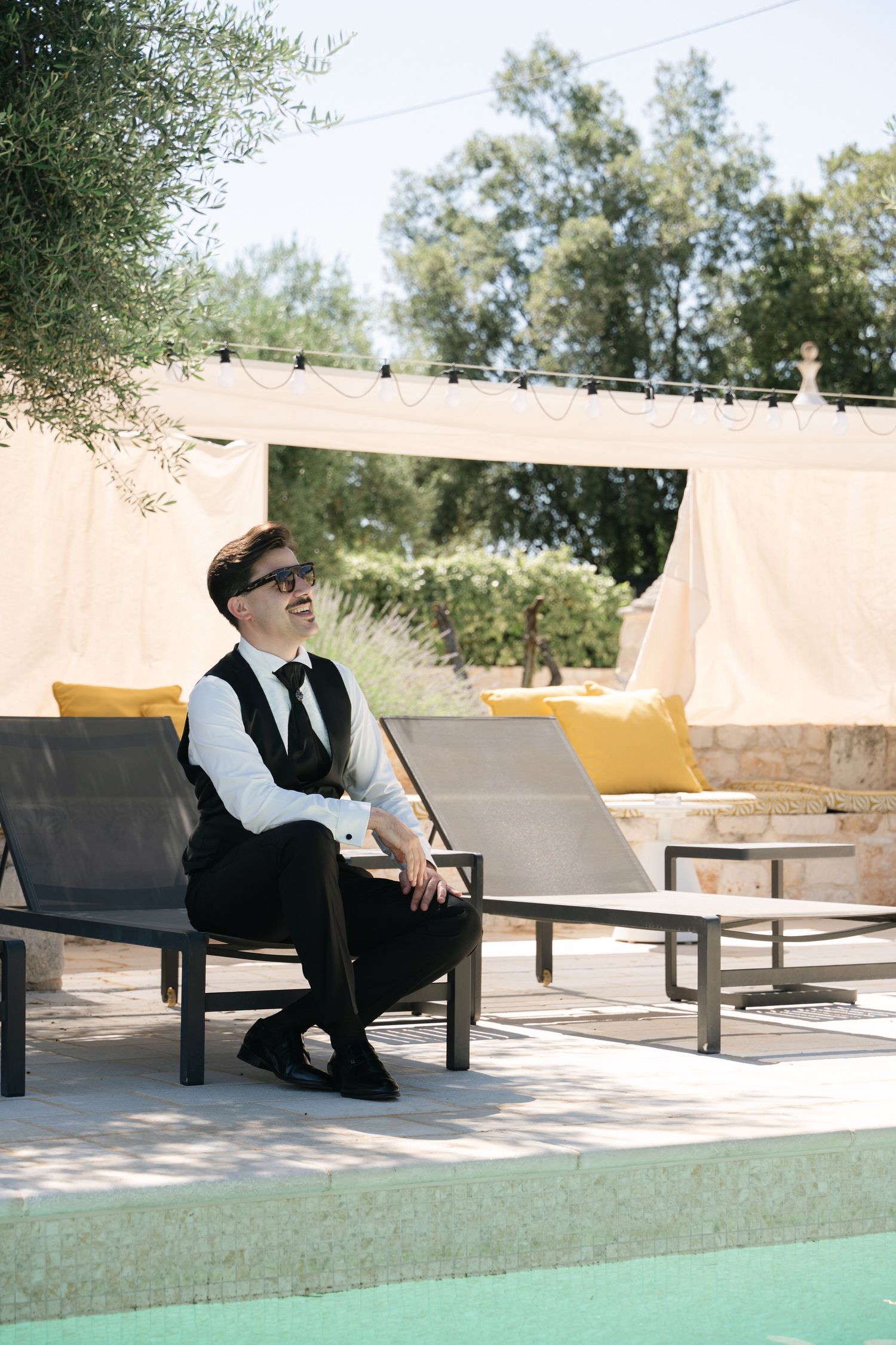 Destination wedding photography in Alberobello, Puglia, captured in digital with a clean and elegant visual style.