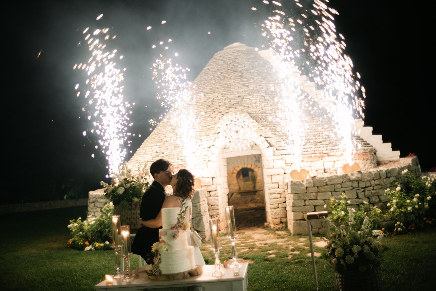 Destination wedding photography in Alberobello, Puglia, captured in digital with a clean and elegant visual style.