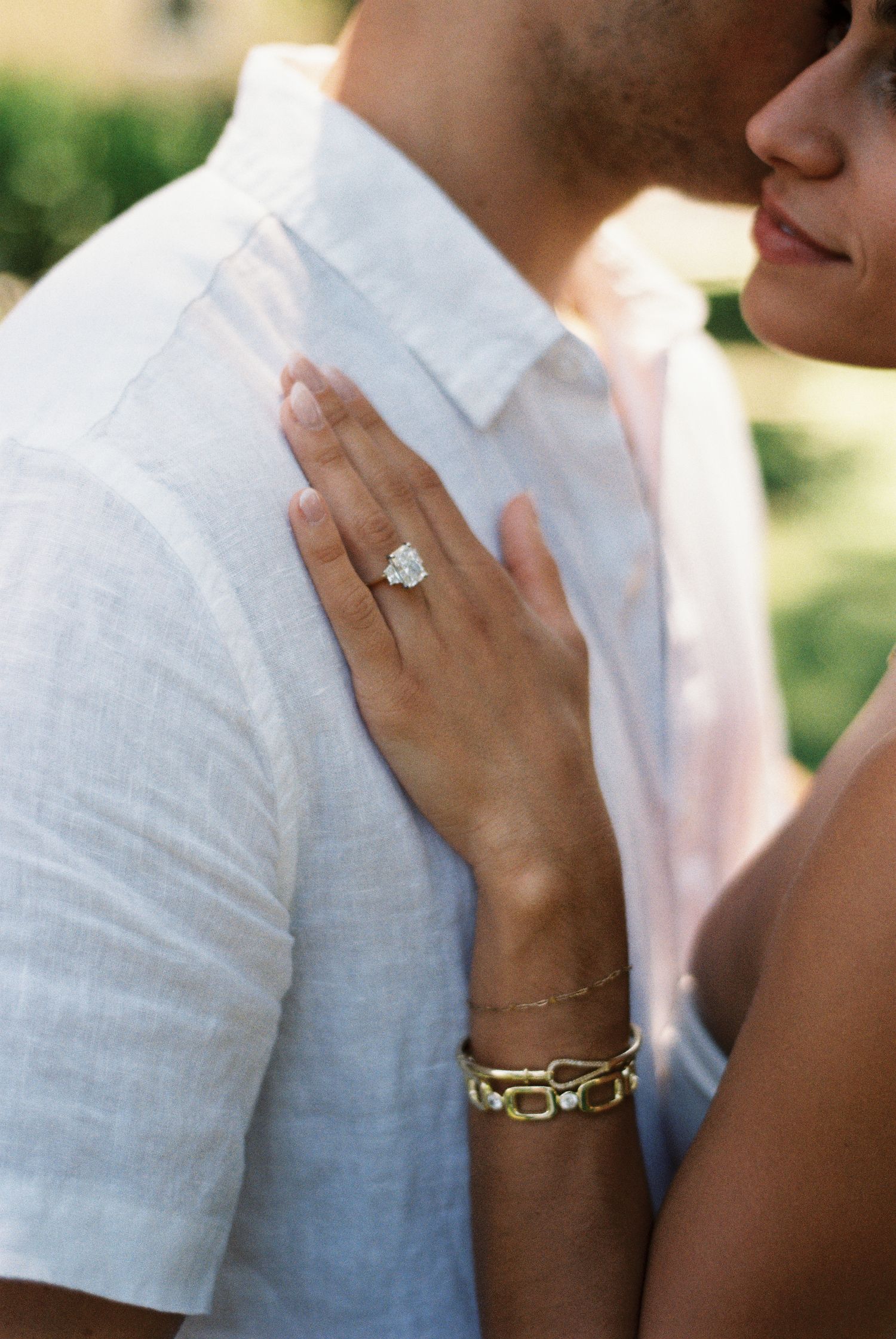 Close-up of an engagement ring during an Amalfi Coast proposal session