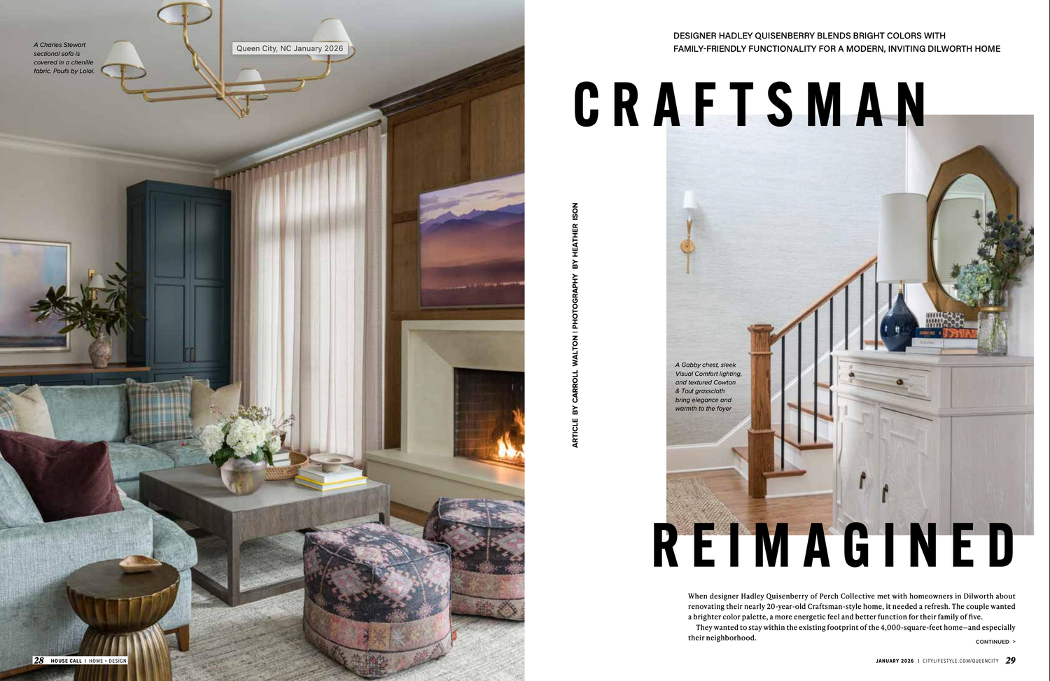 A collage of modern interior design photos showing craftsman style rooms with neutral colors and elegant furnishings.