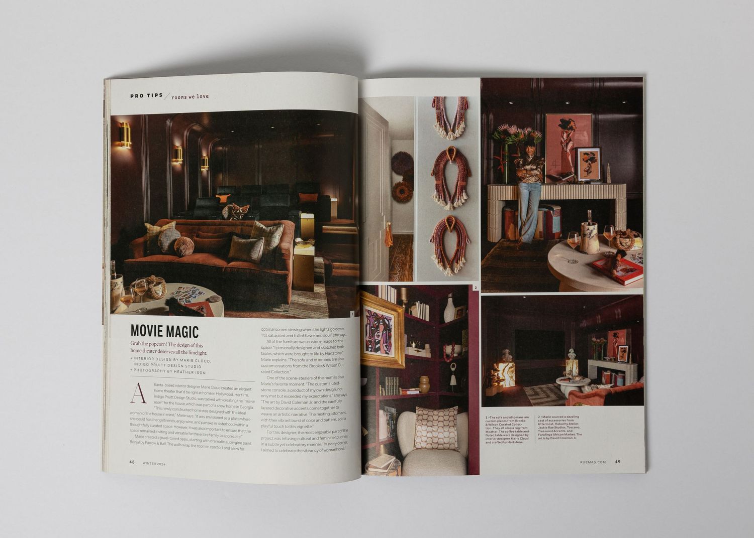 Heather Ison Photography in Rue Magazine with Marie Cloud of Indigo Pruitt Design Studio