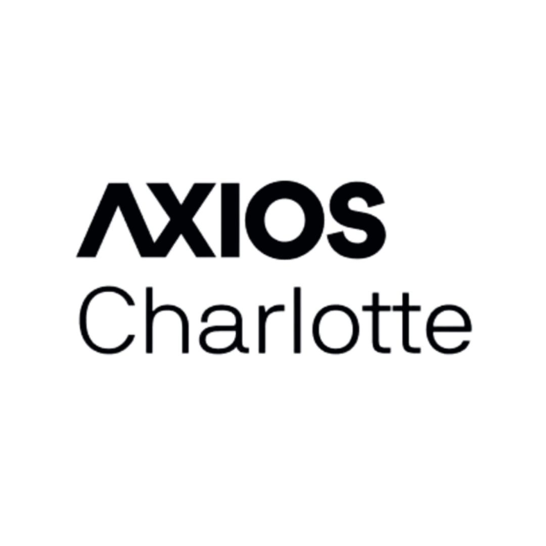 Black AXIOS Charlotte logo in modern typography on white background.
