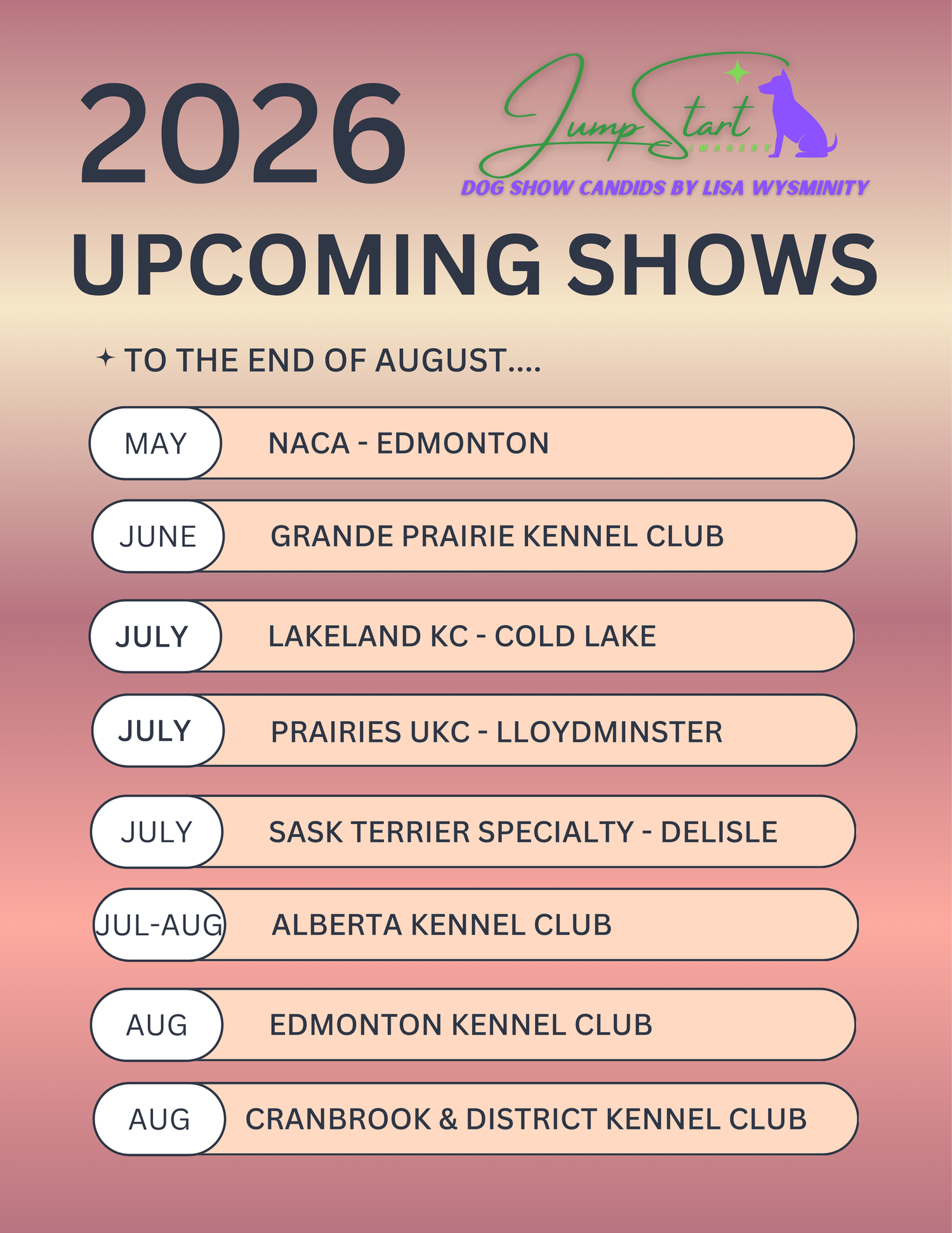 Upcoming shows