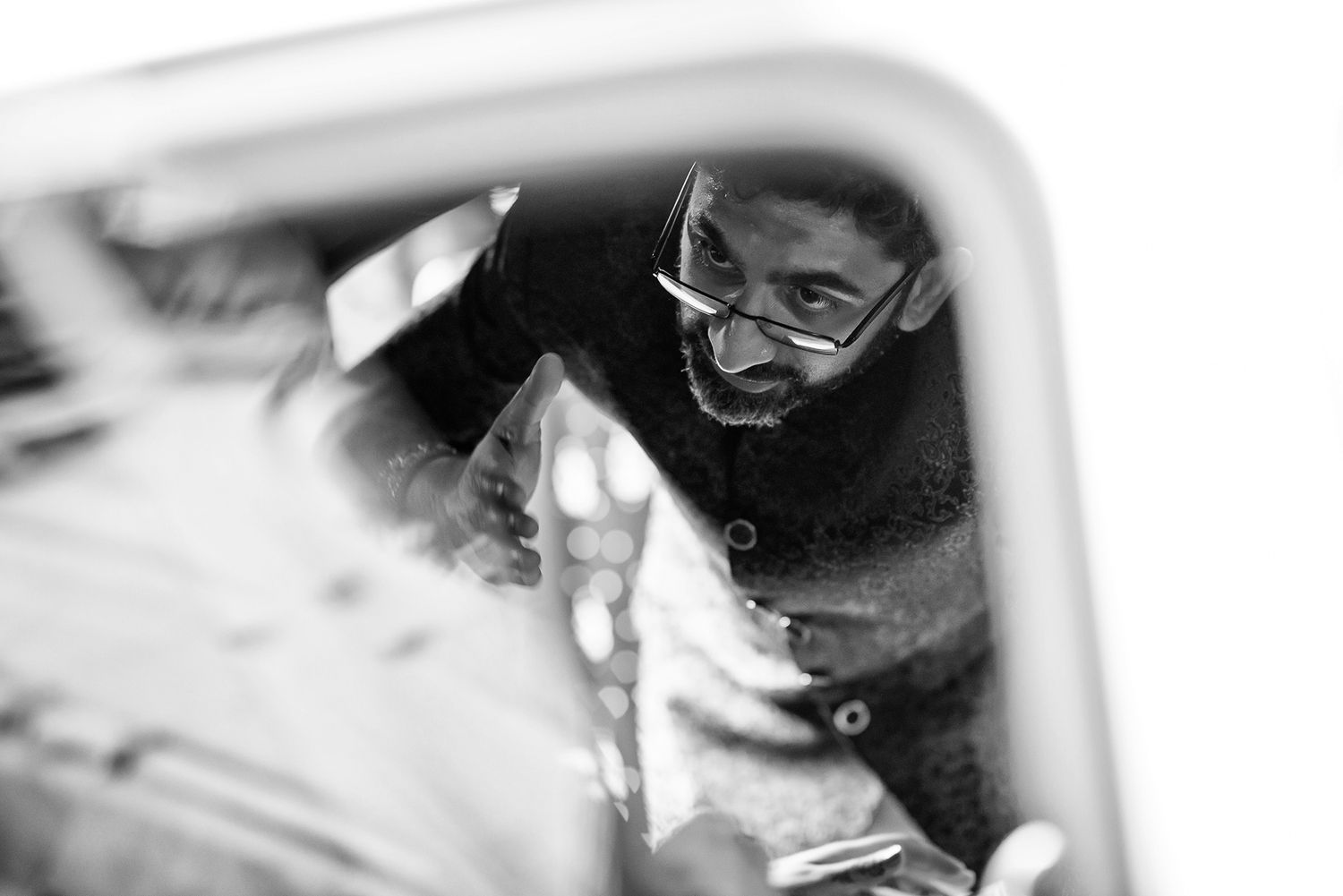 Close-up artistic wedding photography shots in black and white.